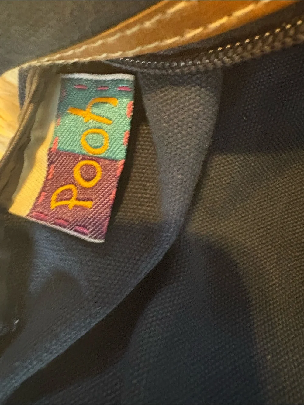 Y2K Navy Winnie the Pooh Baby Bag with Tan Handles